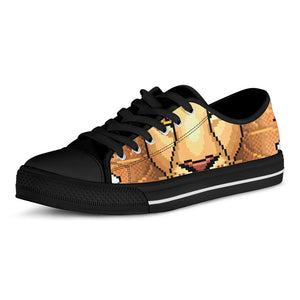 Leo Pixel Print Black Low Top Sneakers