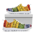 LGBT Pride Rainbow Brick Wall Print White Running Shoes