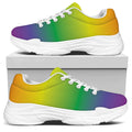 LGBT Pride Rainbow Gradient Print White Chunky Shoes