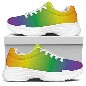LGBT Pride Rainbow Gradient Print White Chunky Shoes