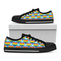 LGBT Pride Rainbow Heart Pattern Print Black Low Top Sneakers