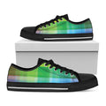 LGBT Pride Rainbow Plaid Pattern Print Black Low Top Sneakers