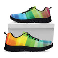 LGBT Pride Rainbow Plaid Pattern Print Black Running Shoes