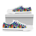 LGBT Pride Rainbow Roses Pattern Print White Low Top Sneakers