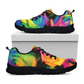LGBT Pride Rainbow Roses Print Black Running Shoes