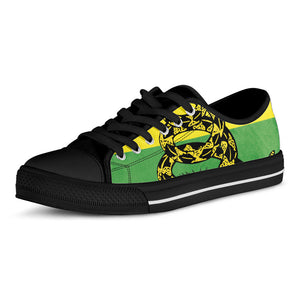 LGBT Rainbow Gadsden Flag Print Black Low Top Sneakers