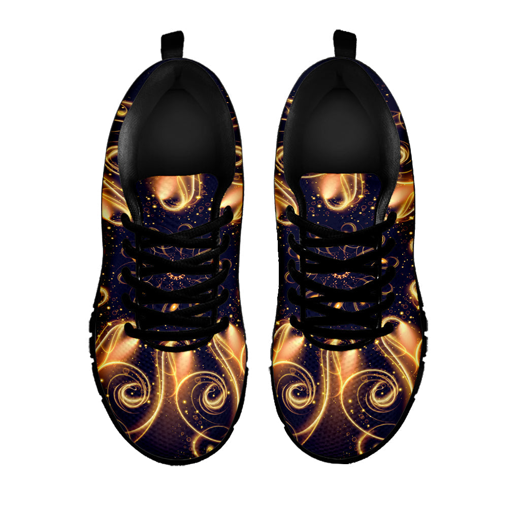 Light Fractal Print Black Running Shoes