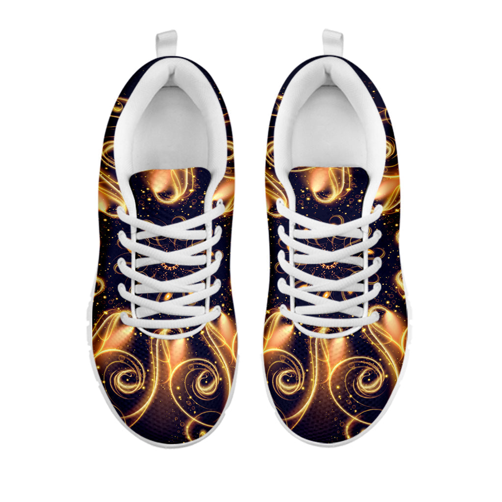 Light Fractal Print White Running Shoes
