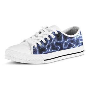 Lightning Chain Print White Low Top Sneakers