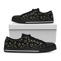 Lights Christmas Pattern Print Black Low Top Sneakers