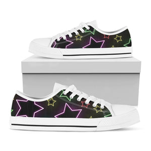 Lights Star Pattern Print White Low Top Sneakers