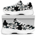 Lily Floral Pattern Print White Chunky Shoes