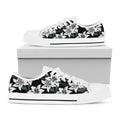 Lily Floral Pattern Print White Low Top Sneakers