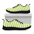Lime Green And White Chevron Print Black Running Shoes
