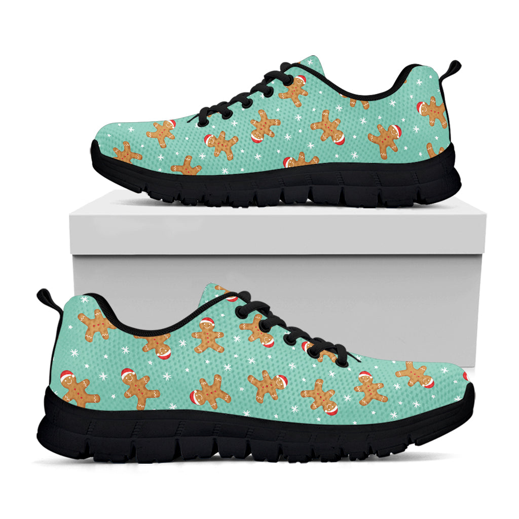Little Gingerbread Man Pattern Print Black Running Shoes