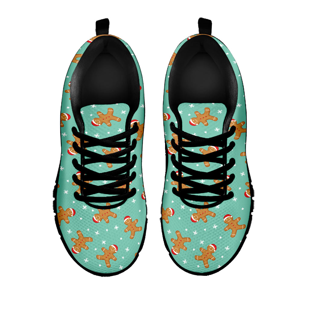 Little Gingerbread Man Pattern Print Black Running Shoes