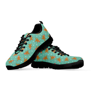 Little Gingerbread Man Pattern Print Black Running Shoes
