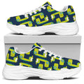 Little Green Dinosaur Pattern Print White Chunky Shoes