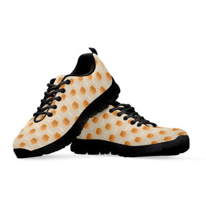 Little Pomeranian Pattern Print Black Running Shoes