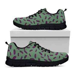 Little Purple Eggplant Pattern Print Black Running Shoes