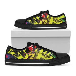 Love NYC Graffiti Print Black Low Top Sneakers