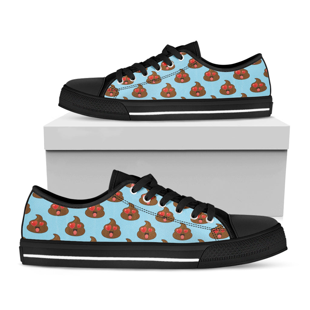 Lovely Poop Pattern Print Black Low Top Sneakers