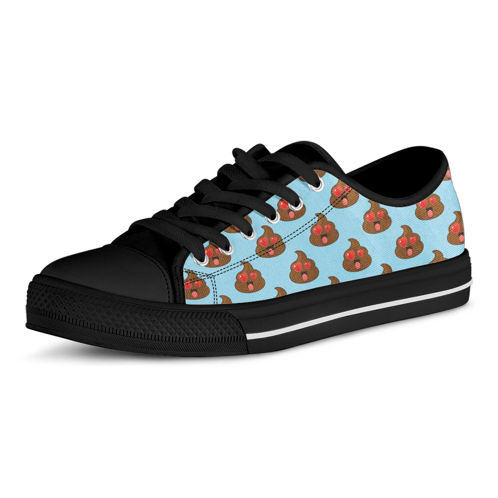 Lovely Poop Pattern Print Black Low Top Sneakers