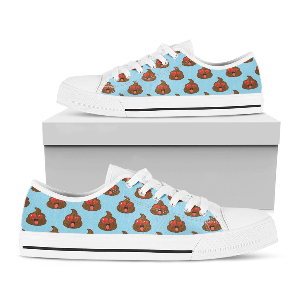 Lovely Poop Pattern Print White Low Top Sneakers