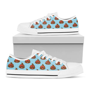 Lovely Poop Pattern Print White Low Top Sneakers