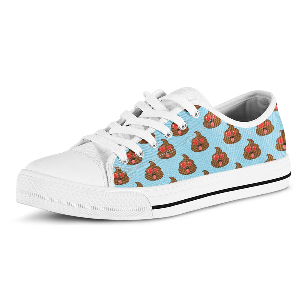Lovely Poop Pattern Print White Low Top Sneakers