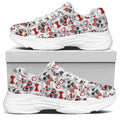 Lovely Yorkshire Terrier Pattern Print White Chunky Shoes
