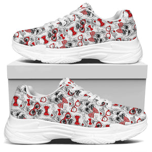 Lovely Yorkshire Terrier Pattern Print White Chunky Shoes