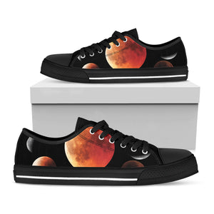 Lunar Eclipse Cycle Print Black Low Top Sneakers