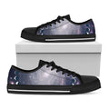 Lunar Phase Cycle Print Black Low Top Sneakers