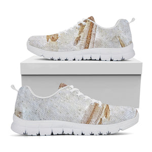 Lycoptera Fish Fossil Print White Running Shoes