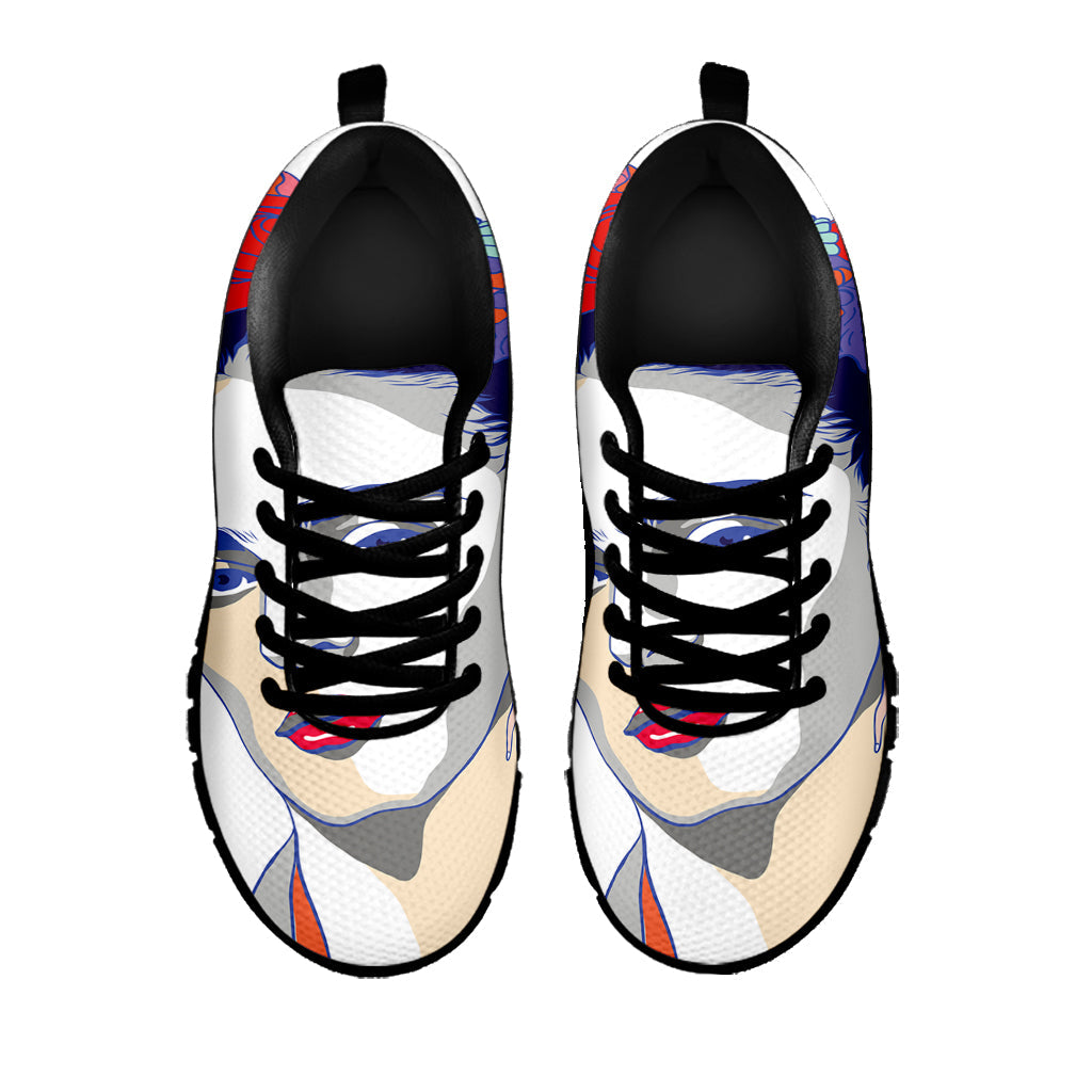 Magdalena Carmen Frida Kahlo Print Black Running Shoes