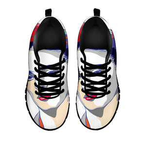 Magdalena Carmen Frida Kahlo Print Black Running Shoes