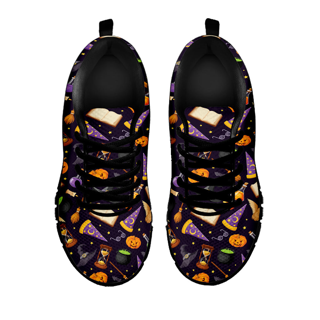 Magic Wizard Pattern Print Black Running Shoes