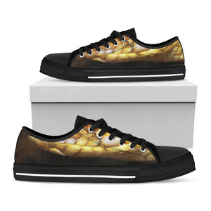 Malagasy Cat Eyed Snake Print Black Low Top Sneakers