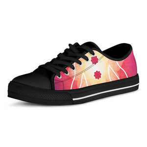 Mandala Chakras Aura Print Black Low Top Sneakers