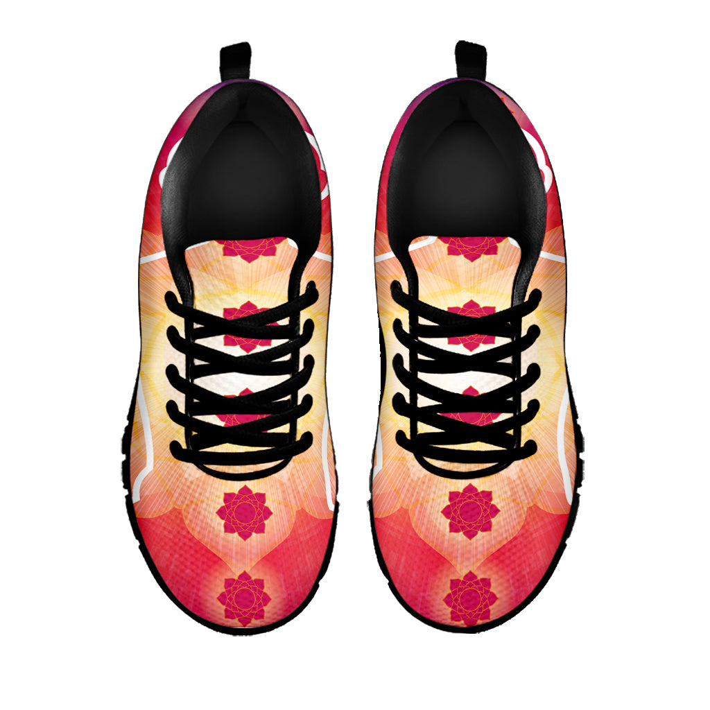 Mandala Chakras Aura Print Black Running Shoes