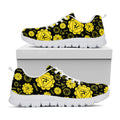 Manipura Chakra Pattern Print White Running Shoes
