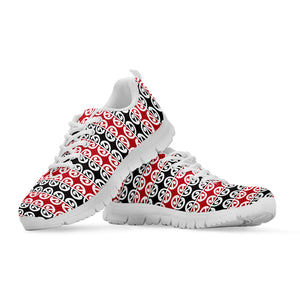 Maori Kowhaiwhai Pattern Print White Running Shoes