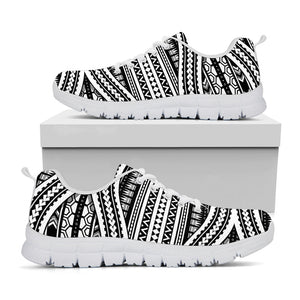 Maori Tattoo Polynesian Tribal Print White Running Shoes