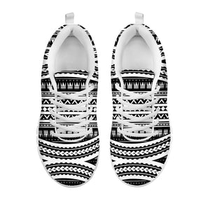 Maori Tattoo Polynesian Tribal Print White Running Shoes