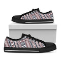 Maori Tribal Pattern Print Black Low Top Sneakers