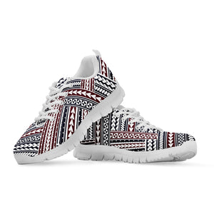 Maori Tribal Pattern Print White Running Shoes