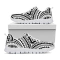 Maori Tribal Polynesian Tattoo Print White Running Shoes