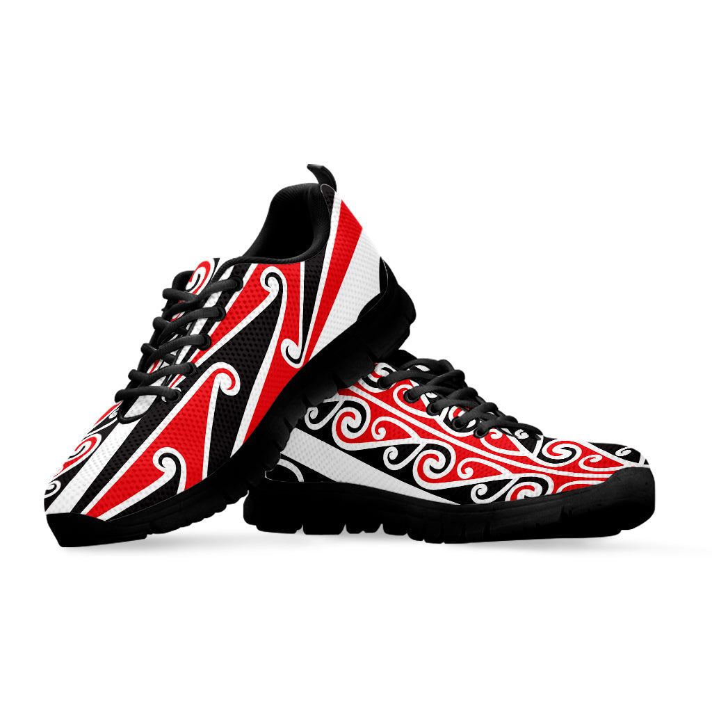 Maori Tribal Print Black Running Shoes