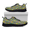 Mardi Gras Fleur De Lis Pattern Print Black Running Shoes